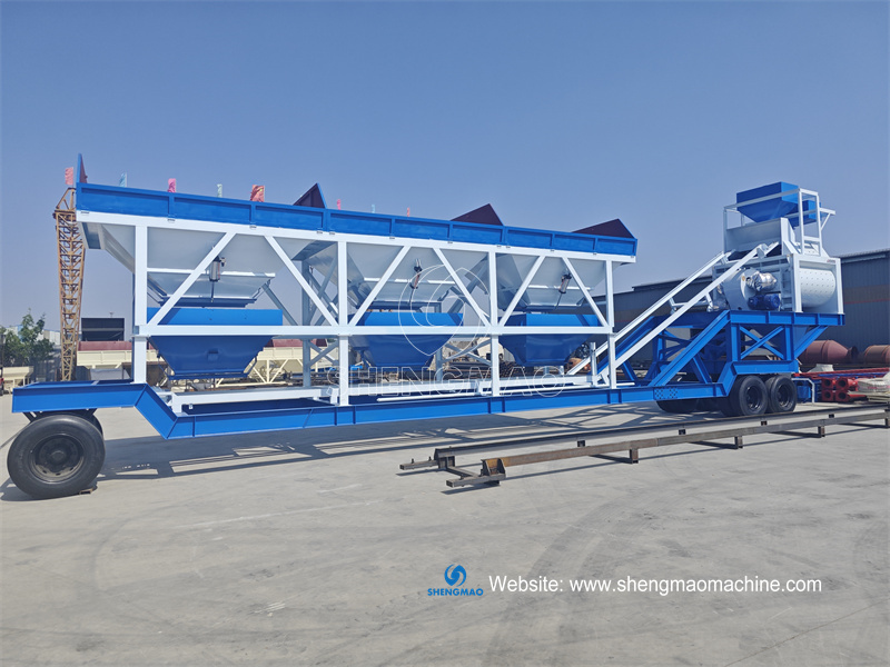 90m3 mobile concrete batching plant ready for shipment