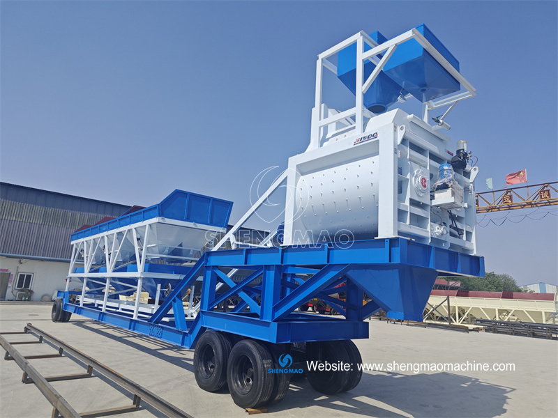 90m3 mobile concrete batching plant ready for shipment