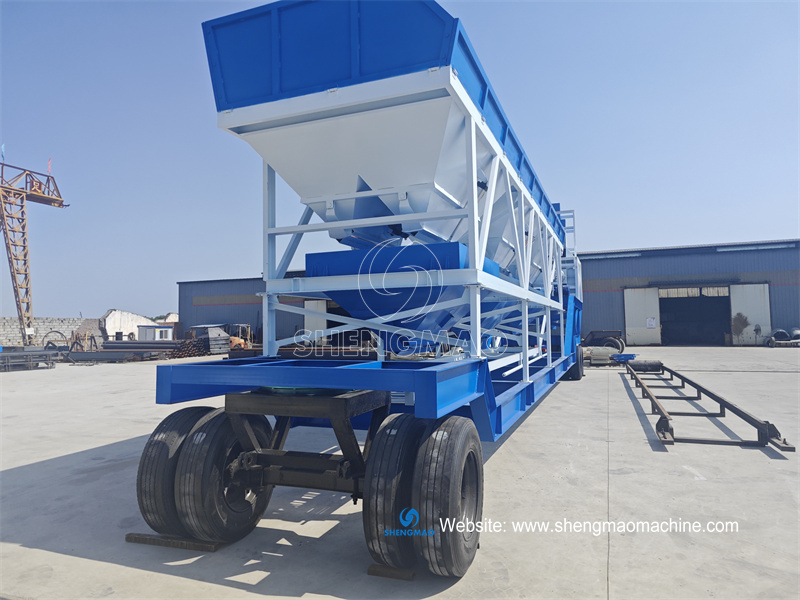 90m3 mobile concrete batching plant ready for shipment